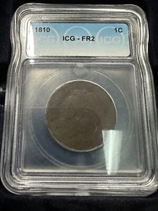 1810 LARGE CENT 1C ICG FR2 - Picture 1 of 2