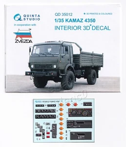 QD35012 Quinta Studio 1:35 KAMAZ 4350 Interior 3D Decal for ZVEZDA kit - Picture 1 of 10