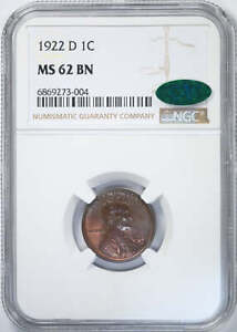 1922-D Lincoln Wheat Cent 1C NGC MS62BN CAC