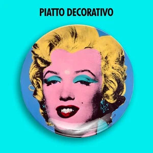 Dekorativer Teller Pop Art Andy Warhol Blaue Aufnahme Marilyn Monroe - Bild 1 von 2