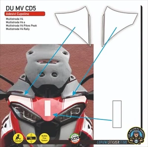 Adesivi cupolino con numero 1 DUCATI MULTISTRADA V4 PIKES PEAK bianco CD5 - Foto 1 di 1