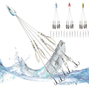 Alabama Rig 5 Arms 4 Blades Umbrella Rig Fishing 21.5cm Fish Lures Bait - Picture 1 of 15