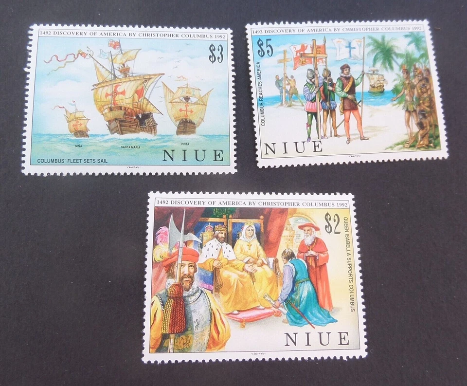 纽埃 1992 500th Ann Discovery America Columbus 船 SG731/3 MNH UM 未安装 — 第 1/1 张图片