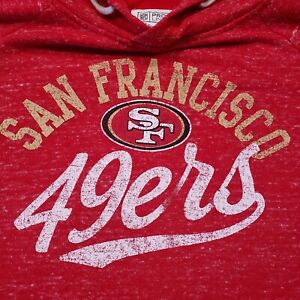 San Francisco 49ers Sweatshirt Womens Medium Red Pull Over Hoodie Pro Line...