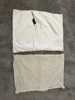 Ethan Allen Cream Ivory Sham Pillow Cover Set Of 2 - Image 1 of 4