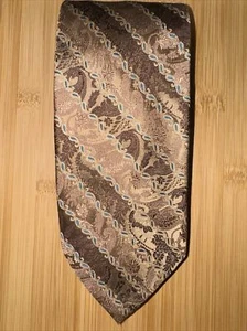 Bachrach Floral Brown Silk Tie - 60L 3.75W - Picture 1 of 4