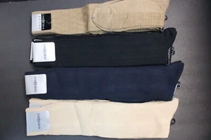 4 pair 10-13 Knee high Socks Men's Over the Calf  Socks Black tan navy sz 6-12 - Picture 1 of 9