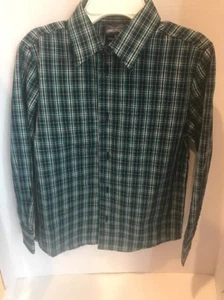 NAUTICA GREEN PLAID BOYS LONG SLEEVES SHIRT SIZE 5 - Picture 1 of 3