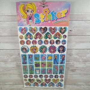 Vintage Beautiful Girl Stickers Sheet W/ Necklace And Ring Free Shipping - Picture 1 of 4