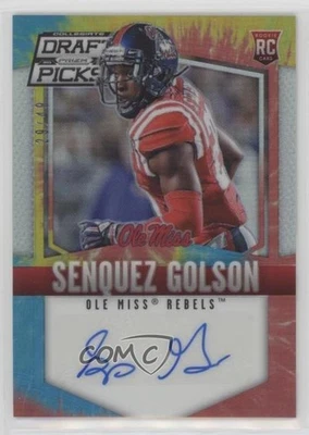 2015 Prizm Collegiate Draft Picks Tie-Dye /49 Senquez Golson #237 Rookie Auto RC - Image 1 of 2