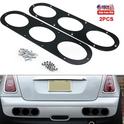 Kit de 2 paneles difusores de desviación de aire para parachoques trasero de coche universal negro Foto 1 de 4