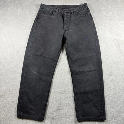 Vintage levis 501 Men’s Size 32x26 Black Faded 90s Made USA Distressed #1116 - Image 1 of 4