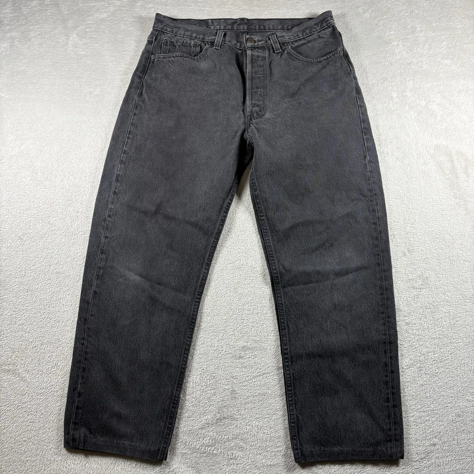 Vintage levis 501 Men’s Size 32x26 Black Faded 90s Made USA Distressed #1116 - Image 1 of 4