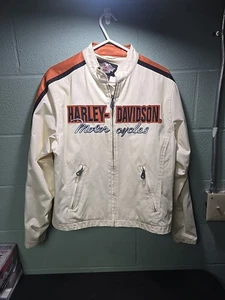 Chaqueta Harley-Davidson blanca y naranja RN 103819 CA 03402 para mujer talla grande - Imagen 1 de 24