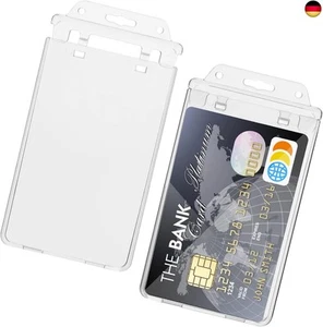 Cobee Ausweishalter aus Hartplastik, 2 Stück, transparent, verschließbar, r - Bild 1 von 7