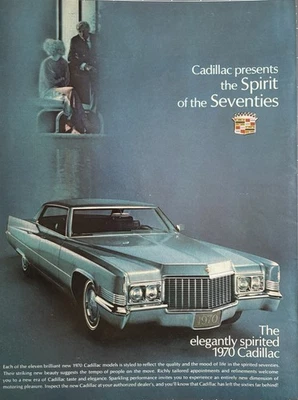 Cadillac 1970 anuncio original vintage azul anuncio de coche clásico Foto 1 de 2