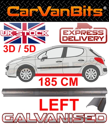 FOR PEUGEOT 207 06-13 SILL REPAIR LOWER BODY RUST OUTER PANEL 185CM GALVANISED - Image 1 of 4