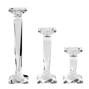 Juego de candelabros de cristal de 3, 9", 10,5", 11,5" de alto... - Imagen 1 de 8
