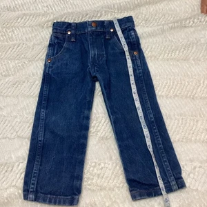 Wrangler Boys 3T Cowboy Denim Western Djustable Waist Blue Jeans Wrangler - Picture 1 of 9