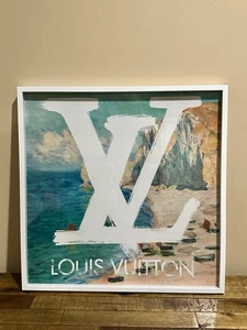 OLIVER GAL? LOUIS VUITTON LV BEACH COASTAL SCENE TIKTOK FASHION WALL ART 24 X 24 - Picture 1 of 4