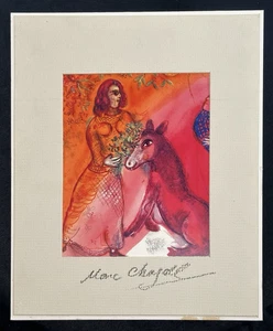 Vintage SIGNIERTER Marc Chagall Frau mit einem Esel Femme nummerierter Druck - Bild 1 von 4
