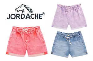 Jordache Girls Paperbag Waist Shorts Red Coral/Lavender Purple/Blue Great Gift - Picture 1 of 17