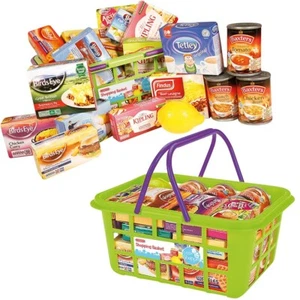 20 Stck. Kinderspielzeug Einkaufskorb mit Essen Kinder Lebensmittel Rolle Spiel Geschenk Neu - Bild 1 von 3