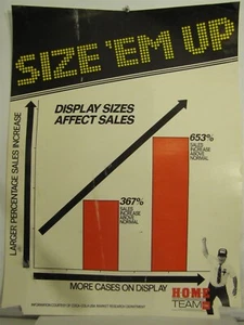 Coca-Cola "Size "Em Up" Sign 1984 18" x 24" - Bild 1 von 1