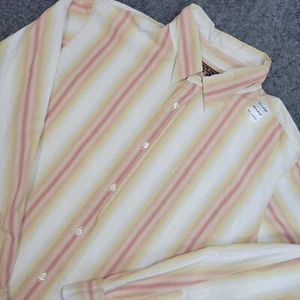 Camisa Lucky Brand Para Hombres 2xl Pelele Vaquero Informal Occidental a Rayas Amarillas - Imagen 1 de 10