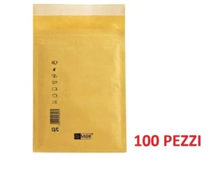 100 BUSTE IMBOTTITE GIALLE POSTALI 15X21 BUSTA CON PLURIBALL SPEDIRE SPEDIZIONI - Foto 1 di 2