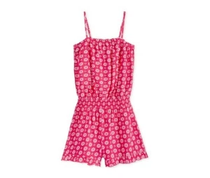 Epic Threads Girls Geo Print Romper Radiant Rose Red Medium NWT - Picture 1 of 2