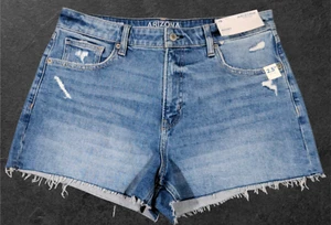 Arizona Jean Co High Rise Distressed Blue Jean Shorts 2.5" Inseam Women's 15 NWT - Picture 1 of 3