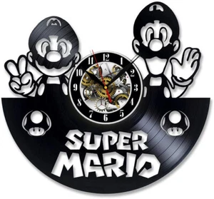 Super Mario Spiel Wanduhr Schallplatten Dekor Geschenk Weihnachten Geburtstag Urlaub Kunst - Bild 1 von 3