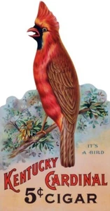 Kentucky Cardinal Five Cent Cigars NEW Sign 48" Tall Diecut Style USA STEEL - Picture 1 of 1