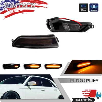 Espelho lateral de fumaça LED sequencial conjunto de lâmpada de seta para 2011-2023 Chrysler 300 - Imagem 1 de 4