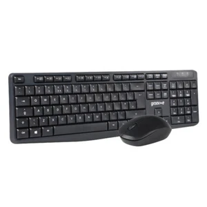 GROOV-E WIRELESS FULL SIZE QWERTY TASTATUR & MAUS SET - SCHWARZ - GVPC14BK - Bild 1 von 6