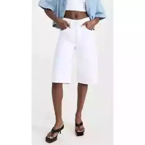 EB DENIM White Bermuda Shorts Women’s Size 24 High Waist Made in USA - Picture 1 of 5