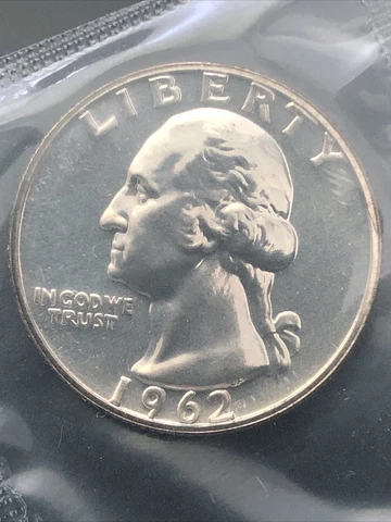 1962 Proof Washington Quarter in Original Cello from US Mint - 90% Silver Cover
