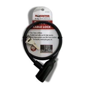 Schlüsselschloss Fahrrad Fahrrad Spiralschloss 7 mm x 650 mm 2 Schlüssel Stahlseilkette. - Bild 1 von 2