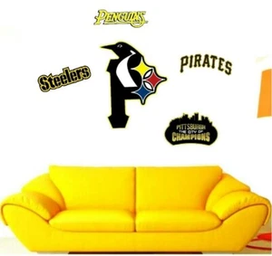Pittsburgh Morphed Logo Wall Decal Steelers Pirates Penguins - Picture 1 of 2