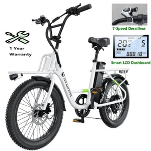 isinwheel 20" Electric Cargo Bike for Adults 500W Peak Power City Cruiser Ebike - Picture 1 of 10