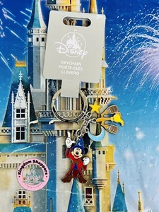 2025 Disney Parks Fantasia Sorcerer Mickey Besenstiel Taschenanhänger Schlüsselanhänger neu - Bild 1 von 1