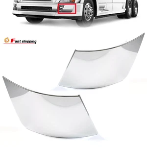 Set Fit For 04-15 Volvo VNL Truck Bumper Extension Corner Chrome Trim Left&Right - Picture 1 of 16