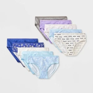 Girls' 10pk 'Dogs' Cotton Hipster Underwear - Cat & Jack™ Violet/Blue/White 4 - Picture 1 of 1