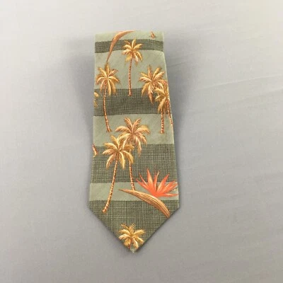 Corbata de seda con flor de palmera amarilla naranja y verde TOMMY BAHAMA para hombre Foto 1 de 4