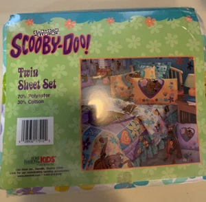 Scooby Doo Doppelbett Set Bettset NEU Daumendruck von Dan River 1999 Made in USA - Bild 1 von 2