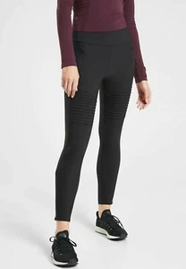 Athleta Headlands Hybrid Moto Tight Black NWT $128 8 - Picture 1 of 6