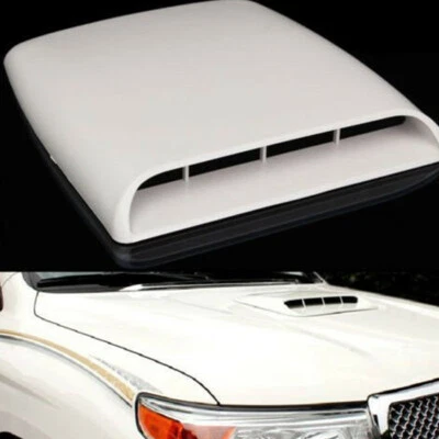 Cars Air Flow Intake Scoop Bonnet Vent Hood Cover Decorative Trim Plastic White - Image 1 of 4