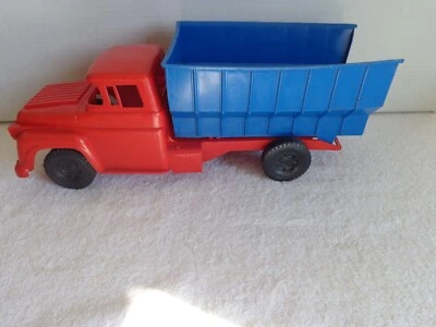 **Camión de volteo Ford Irwin de plástico blando 14 pulgadas vintage años 50 rojo/azul** Foto 1 de 4