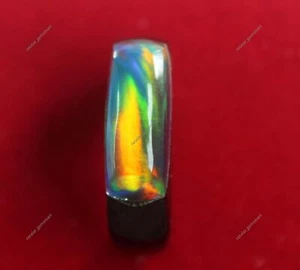 15 mm natürlicher Feueropal auf schwarzem Onyx ausgefallener Schliff Statement Ring für Männer & Frauen - Bild 1 von 6
